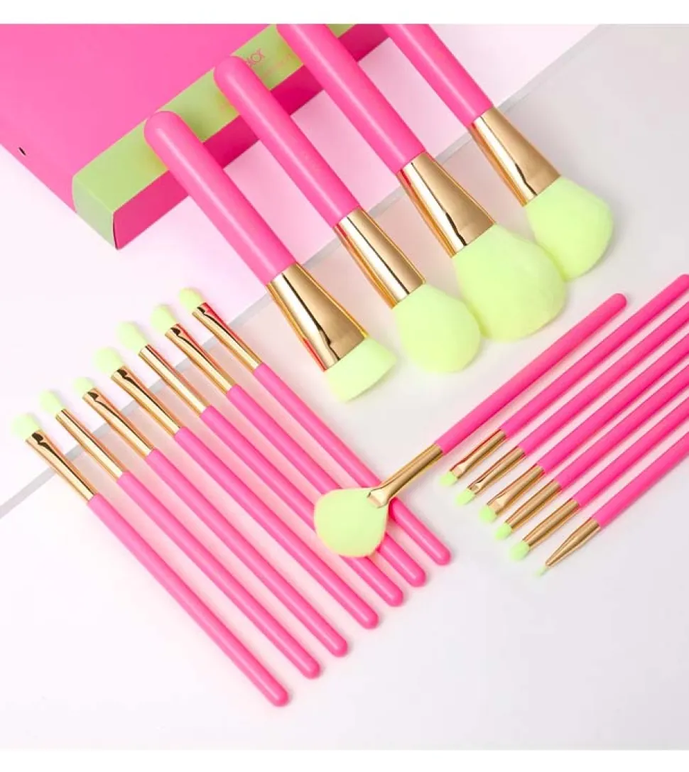 Set de Brochas (18 piezas) - Hot Pink