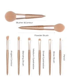 Set de brochas 8 piezas - T266: Shining Party Golden