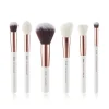 Set de brochas 6 piezas - T224: White/Rose Gold