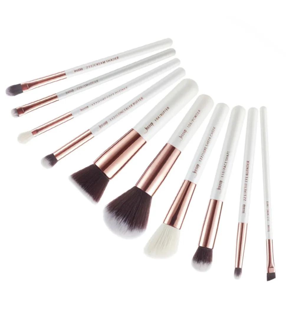 Set de brochas 10 piezas - T216: White/Rose Gold