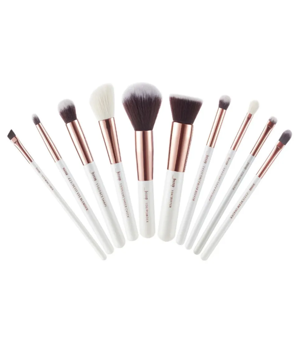 Set de brochas 10 piezas - T216: White/Rose Gold