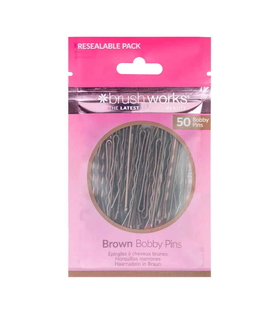 Set de 50 horquillas Bobby Pins - Marrón