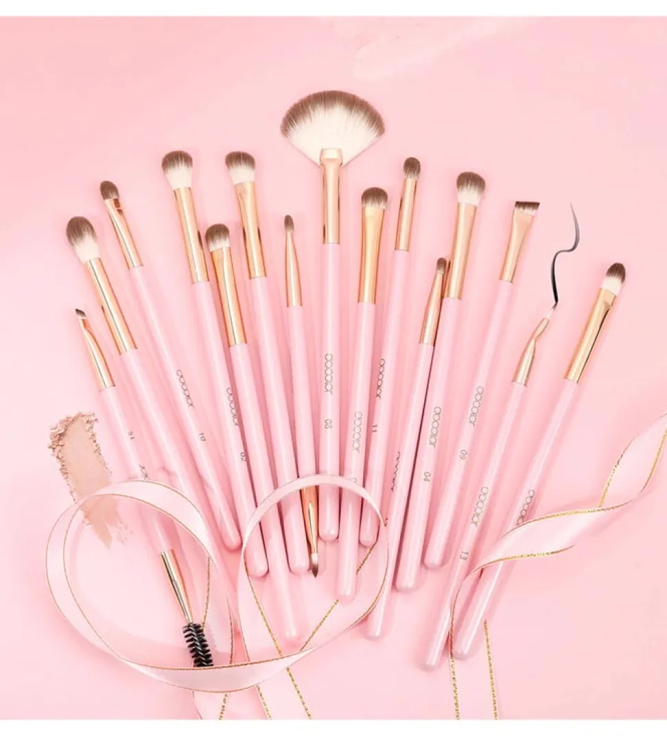 Set de pinceles para ojos Soft Pink Pro (15 piezas)
