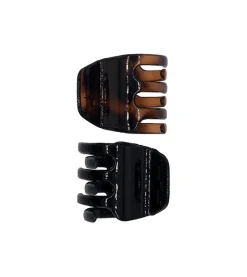 Set de 2 pinzas para el pelo concha y negro Trendy Classics