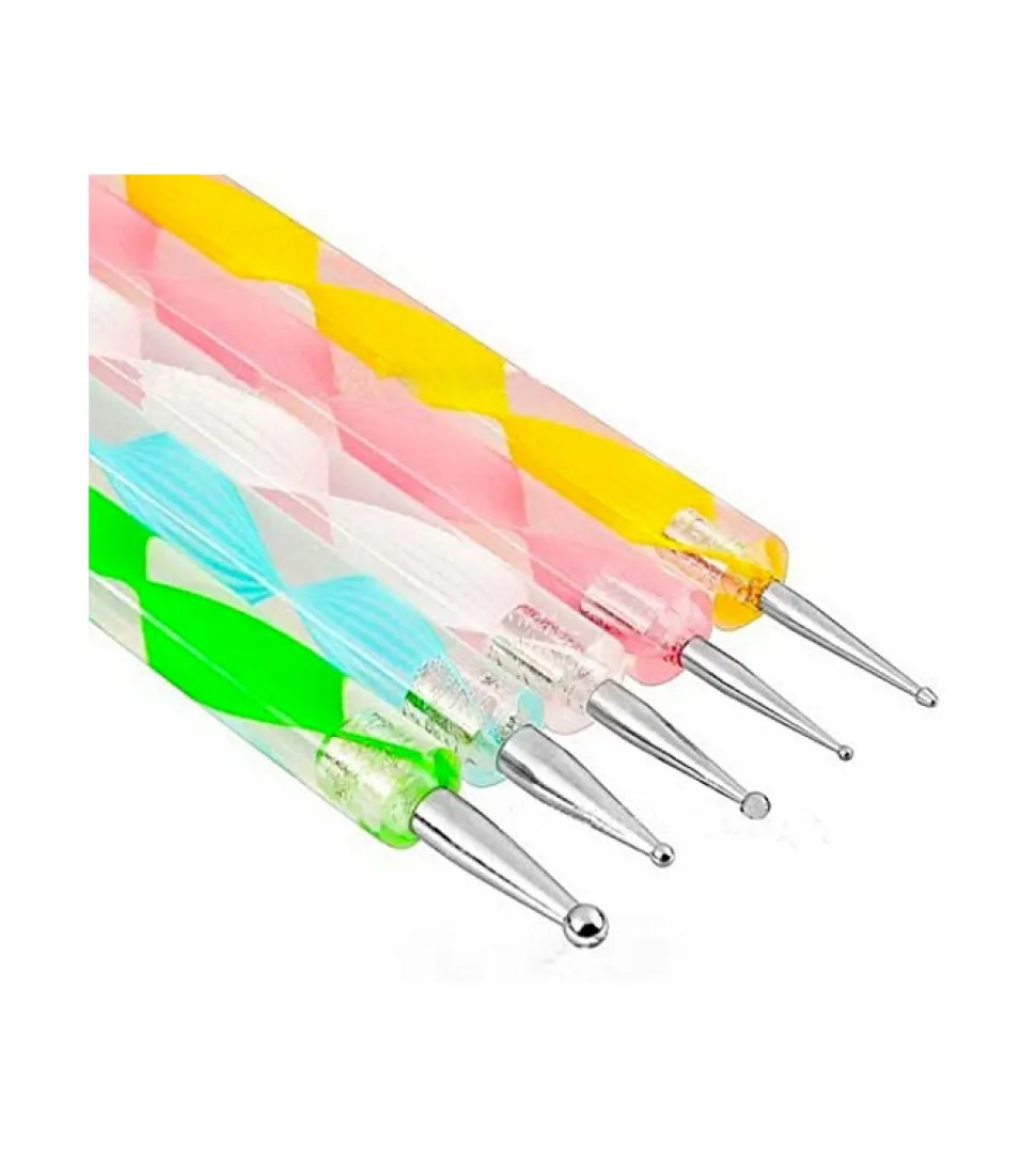 Set de punzones de doble punta para decoración de uñas