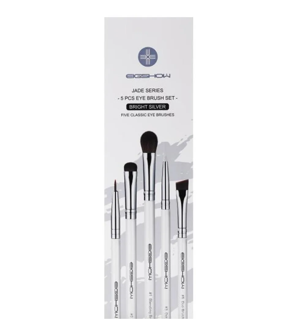 Set 5 pinceles de ojos Jade Series - Bright Silver