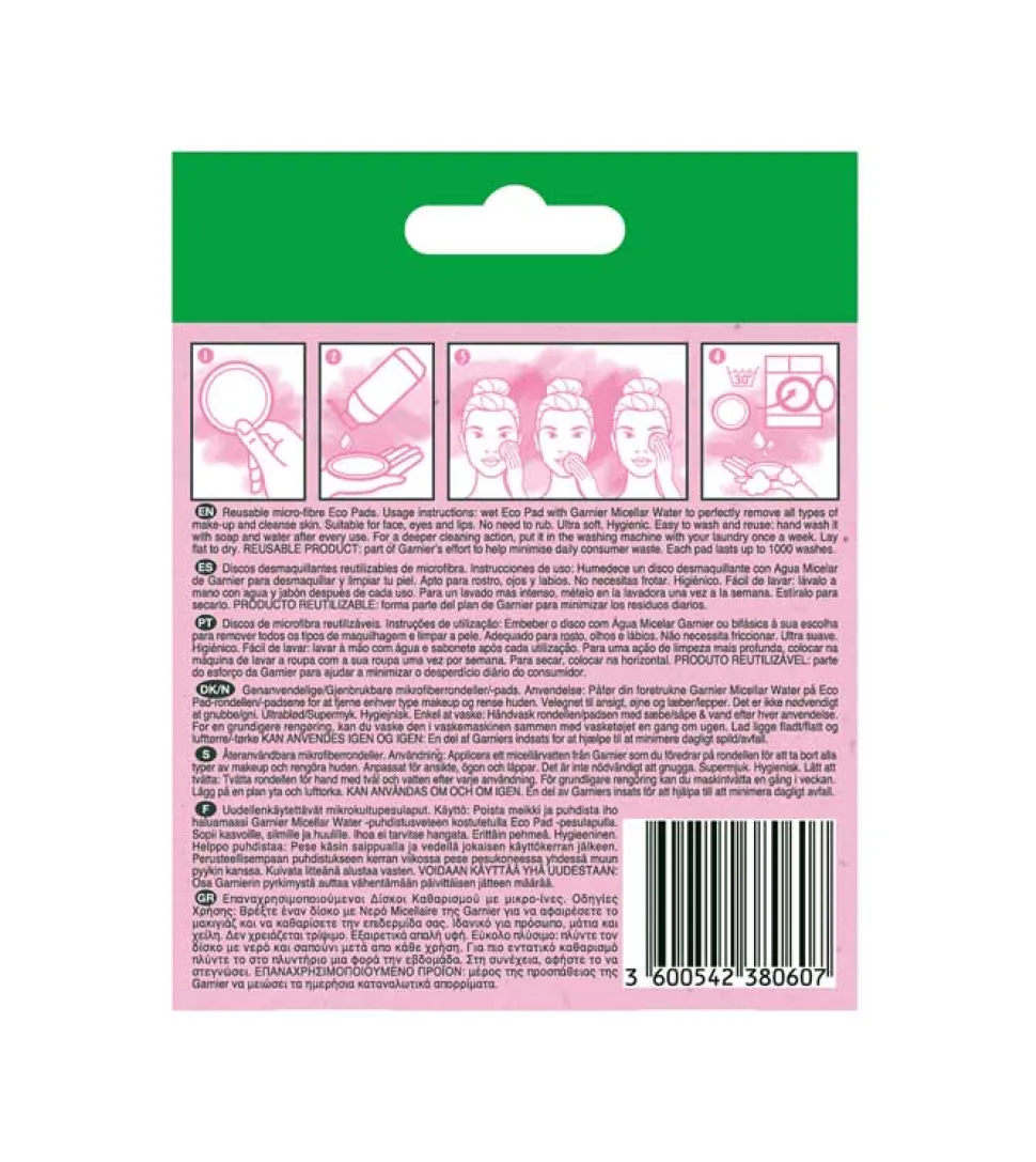*Skin Active* - Discos desmaquillantes reutilizables de microfibra