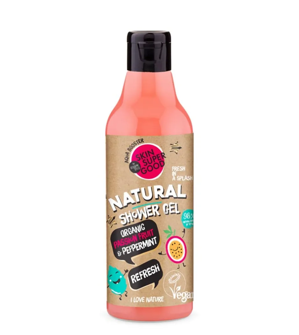 *Skin Super Good* - Gel de ducha natural - Fruta de la pasión y menta 250ml