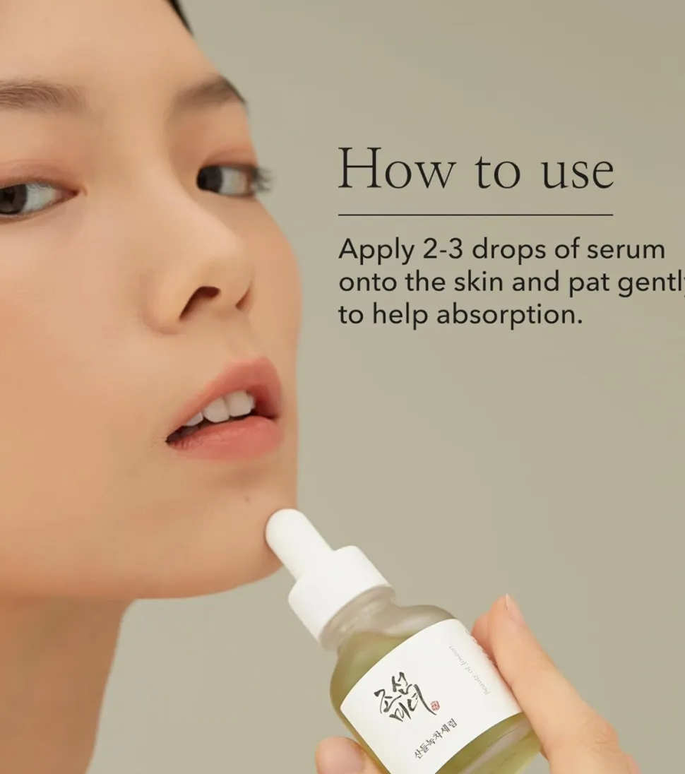 Sérum facial calmante de té verde + pantenol - 60ml