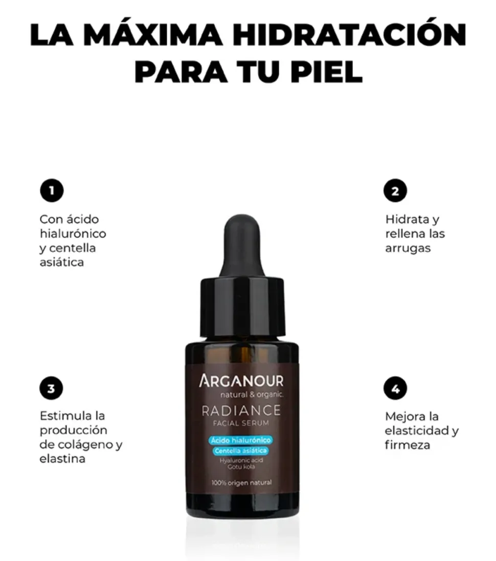 Sérum facial con ácido hialurónico y centella asiática Radiance