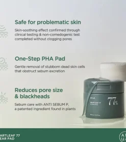 Tónico facial con 77% de Heartleaf formato pads