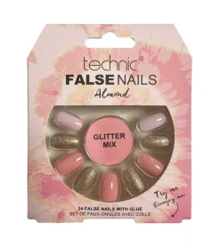 Uñas postizas False Nails Almond - Glitter Mix