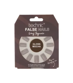 Uñas postizas False Nails Long Square - Gloss Mocha