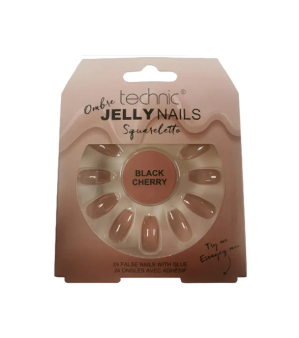Uñas postizas False Nails Squareletto - Black Cherry