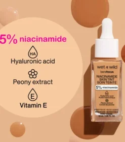 Wet N Wild - Base de maquillaje Bare Focus Niacinamide Skin Tint - Light Medium
