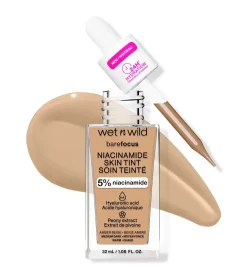 Wet N Wild - Base de maquillaje Bare Focus Niacinamide Skin Tint - Amber Beige